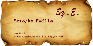 Sztojka Emília névjegykártya